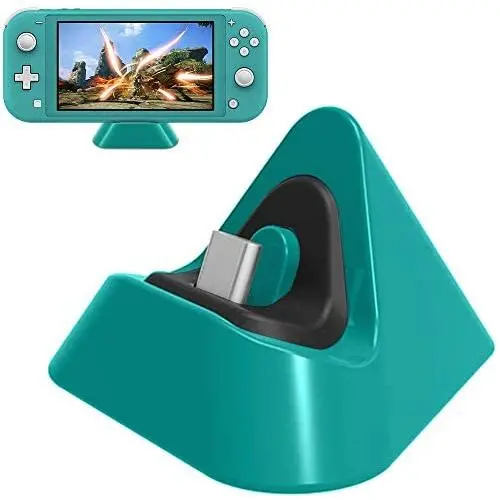 IUGGAN Charging Dock for Nintendo Switch Lite and Nintendo Switch Mini, Compact Charging Stand Station for Cell Phone with Type C Input Port (Turquoise) IUGGAN Charging Dock for Nintendo Switch Lite and Nintendo Switch Mini, Compact Charging Stand Station for Cell Phone with Type C Input Port (Turquoise)
