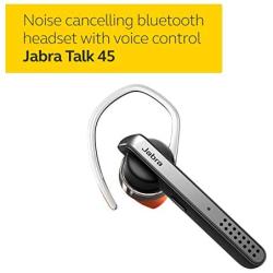 Jabra Talk 45 Bluetooth Headset for High Definition Hands-Free Calls with Dual Mic Noise Cancellation, 1-Touch Voice Activation and Streaming Multimedia