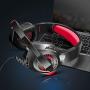 Gaming Headset for PS4, PC, Xbox One, Nintendo Switch, Laptop, PHOINIKAS H9 Xbox One Headset, 7.1 Stereo Sound, Over Ear Headphones with Microphone, Noise Isolating, LED Light, Volume Control (Red)