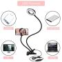 QWOO 6 Selfie Ring Light with Phone Holder, Flexible Cell Phone Stand and Desk Clamp LED Light for Live Streaming Video Recording