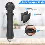 [Upgraded] iDOO Personal Wand Massager, Powerful Handheld Massager with 20 Vibrating Modes 8 Speeds Waterproof Rechargeable Cordless Massager for Back Neck Shoulder Sports Recovery, Black