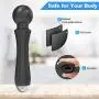 [Upgraded] iDOO Personal Wand Massager, Powerful Handheld Massager with 20 Vibrating Modes 8 Speeds Waterproof Rechargeable Cordless Massager for Back Neck Shoulder Sports Recovery, Black