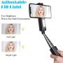 Selfie Stick Bluetooth, DASEN Extendable Wireless Selfie Stick with Fill Light Compact Aluminum Monopod for iPhone 8 Plus/Xs Max/XR/7/6,Galaxy Note 9/S10 Plus/S9,Huawei,LG,More iOS Android Cell Phone