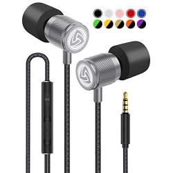 Wired Earbuds - LUDOS Ultra in Ear Headphones with Microphone, Earphones with Mic and Volume Control, Memory Foam, Reinforced Cable, Bass Compatible with iPhone, Apple, iPad, Computer, Laptop, PC