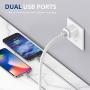Android Charger Cable 10FT with Wall Plug 4-Pack, NILUOYA Micro Fast Charging Cord and Dual USB Wall Adapter Block Cube for Samsung Galaxy S7 S6 S5 Edge J7 J8, Moto, LG, HTC, Tablet More Cell Phone
