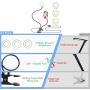 Cliusnra Flexible Selfie Ring Light: 3.5" Cell Phone Stand Desk Live Streaming Video Camera Laptop Computer Lamp Makeup Led Black Adjustable Arm Night Round Fill Dimmable Mount Stick Holder Clip USB