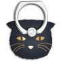 Velvet Caviar Cell Phone Ring Holder - Finger Ring & Stand - Improves Phone Grip Compatible with iPhone, Galaxy and Most Cases (Except Silicone/Leather) - Black Cat