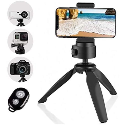 Heavy Duty Tripod, UBeesize Phone Camera Tabletop Mini Tripod Cell Phone Clip Holder, Compatible with iPhone, Smartphones, Gopro, Webcams, Compact Cameras DSLRs