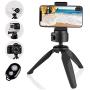 Heavy Duty Tripod, UBeesize Phone Camera Tabletop Mini Tripod Cell Phone Clip Holder, Compatible with iPhone, Smartphones, Gopro, Webcams, Compact Cameras DSLRs