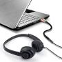 Headset Splitter Cable for PC 3.5mm Jack Headphones Adapter Convertors for PC 3.5mm Female with Headphone/Microphone Transform to 2 Dual 3.5mm Male for Computer Simultaneously Y Splitter Audio