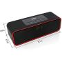 Portable Bluetooth Speaker, with10W Acoustic Driver, LED Display, FM Radio, Alarm Clock, Handsfree Speakerphone, Slots for Micro SD Card & USB & AUX-in, for Smart Phone, Tablet and More