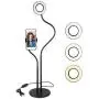 Selfie Ring Light with Cell Phone Holder Stand for Live Stream/Makeup, UBeesize Mini LED Camera Lighting with Flexible Arms Compatible with iPhone/Android Selfie Ring Light with Cell Phone Holder Stand for Live Stream/Makeup, UBeesize Mini LED Camera Lighting with Flexible Arms Compatible with iPhone/Android