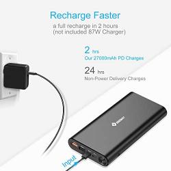 USB C Portable Charger, E EGOWAY 27000mAh Supports 100W Output PD Power Bank External Battery for USB C and USB A Smart Phones, Tablets, Laptops and Other Smart Devices