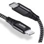 ESR USB C to Lightning Cable, [0.6ft MFi-Certified], Braided Nylon Power Delivery Fast Charging for iPhone SE/11/11 Pro/11 Pro Max/XR/XS Max/XS/X/8, for Use with Type-C Chargers, Black