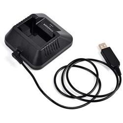 2-Way Radio Base Desk Charger with DC USB Charging Line for Baofeng UV-5R UV-5RA UV-5RB UV-5RC UV-5RD UV-5RE UV-5REplus TYT TH-F8 Walike Talkie