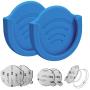 Phone Grip for Socket Holder, pop-tech 2 Pack Silicone Car Phone Mount Adhesive for Collapsible Grip & Stand with 3M Adhesive Replacement for Car Dashboard, Desk, Wall, Home, Office and More Blue