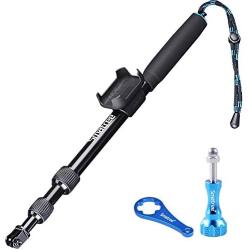 Smatree S2 All-Aluminum Alloy Telescopic Pole Compatible for Gopro Max/GoPro Hero 8/7/6/5/4/3 Plus/3/2/1/Session/DJI OSMO Action Camera (WiFi Remote Controller is Not Included)