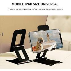 Cell Phone Stand,Tablet Stand，Foldable and Adjustable Metal Mobile Phone Bracket，Cradle Dock for Desk, Home, Office, Travel