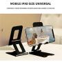 Cell Phone Stand,Tablet Stand，Foldable and Adjustable Metal Mobile Phone Bracket，Cradle Dock for Desk, Home, Office, Travel
