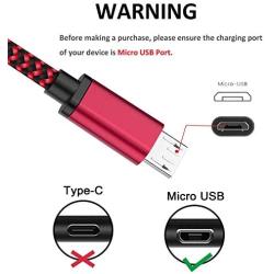 Micro USB Cable Aioneus Fast Android Cord Charger Cable 4Pack [2FT, 3FT, 5FT, 6FT] Cable Charging Cord Charger for Samsung Galaxy S7 S6 S5 J3 J3V J5 J7 J7V Note 5, LG K40 K20, Moto G4 G5, Tablet, PS4