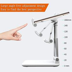 Adjustable Phone Stand Holder, ZHIKE Foldable Tablet Stand Mobile Phone Mount for Desk Compatible with Samsung Galaxy ipad Mini iPhone 11 Series X Xs max All Smartphones Smartphone, Kindle (White)