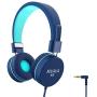 Nivava K9 Kids Headphones for Children Boys Girls Teens Wired 85dB Volume Limited Foldable Lightweight Stereo On Ear Headset for iPad Cellphones Computer MP3/4 Kindle Airplane School(Blue Mint Green)