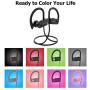 Bluetooth Headphones, LETSCOM Wireless Earbuds V5.0 IPX7 Waterproof Noise Cancelling Headsets, Richer Bass & HiFi Stereo Sports Earphones 8 Hours Playtime Running Headphones with Travel Case