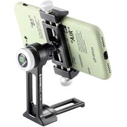 Phone Holder Adapter for Tripod Stand, Arca QR, 1/4" Screw Mount, 360 Degree Ball Head Rotate & Tilt Vertical & Horizontal, On Table Phone Stand, Fits iPhone 6 7 8 X 11 Pro Se Samsung Phone Clamp