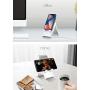 Adjustable Cell Phone Stand，SAIJI Foldable Desktop Phone Holder Cradle Dock for Office，Compatible with Phone 11 Pro xs xr x se 8，All Android Smartphones-White