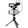 Movo iVlogger- iPhone/Android Compatible Vlogging Kit Phone Video Kit Accessories: Phone Tripod, Phone Mount, LED Light and Cellphone Shotgun Microphone for Phone Video Recording for YouTube, Vlog