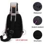 Sling Bag Anti-theft Causal Daypacks Crossbody Backpack For Men/Women Waterproof Shoulder Bag with USB Charging Port Grey