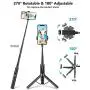 Bluetooth Selfie Stick Tripod, BlitzWolf Mini Extendable Aluminum Selfie Stick with Wireless Remote 270° Rotation for iPhone 11/11 Pro/XS MAX/XR/XS/X/8/8 Plus/7/7 Plus, Galaxy S10 Plus/S9, More(Grey) Bluetooth Selfie Stick Tripod, BlitzWolf Mini Extendable Aluminum Selfie Stick with Wireless Remote 270° Rotation for iPhone 11/11 Pro/XS MAX/XR/XS/X/8/8 Plus/7/7 Plus, Galaxy S10 Plus/S9, More(Grey)