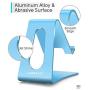 LORERAN Cell Phone Stand, Phone Dock, Phone Holder, Cradle for Smartphone and Tablet, Aluminum Stand Compatible with Samsung iPhone 11 Pro Xs Xs Max Xr X 8 7 6 6s Plus 5 5s 5c - Black (Water-Blue)