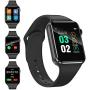 Sazooy Smart Watch, Fitness Trackers Touch Screen Smartwatch Fitness Watch with Camera Pedometer Sleep Monitor Music Player SIM SD Card Slot Compatible iOS iPhone Android Phones Men Women (Black)