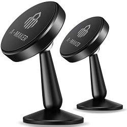 Magnetic Phone Car Mount, A-Maker 2 Family Pack 360°Rotation Car Phone Holder for Dashboard, Magnetic Cellphone Holder for Car Compatible with iPhone 11 Pro Max / 11 / XS Max/XS / 8/7 Plus and More