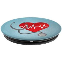 Cardiac Nurse Stethoscope PopSockets Grip and Stand for Phones and Tablets