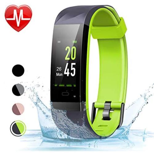 LETSCOM Fitness Tracker Color Screen HR, Activity Tracker with Heart Rate Monitor, Sleep Monitor, Step Counter, Calorie Counter, IP68 Waterproof Smart Pedometer Watch for Men Women Kids