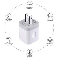 Single Port USB Wall Charger, GiGreen 1A/5V Power Adapter 5 Pack Charging Block Cube Plug Box Compatible Phone X/8/7/Xs/XR/6s/5/SE, Samsung S9/S8/S7/S6 Edge, Note 8, LG G5 V30, Moto, Pixel, Nexus, HTC