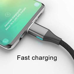 NetDot Gen10 3 in 1 Nylon Braided Magnetic Fast Charging Cable with Side LED Compatible with Micro USB & USB-C Smartphones and i-Product(5ft/3 Pack Gray)