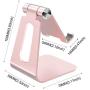 POKANIC Cell Phone Stand Dock Holder Cradle Mount Organizer Charger StationTable, Desktop Bed Office School Kitchen Travel Foldable Portable Adjustable, Multi-Angle Aluminum Non-Slip, Kids (Rose Gold)