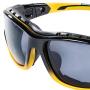 Sellstrom Polycarbonate Sealed Safety Glasses/Protective Eyewear, Anti-Fog Coating, Detachable Soft Co-Molded Temples, U.S. Military Ballistic Rated, Yellow & Black with Smoke Tint, S70001