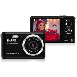 ISHARE Digital Camera for Photography with 2.8’’LCD, 20MP HD Photography Camera Rechargeable Point and Shoot Camera for Kids/Teenager/Seniors/Learner/Beginners(Black)