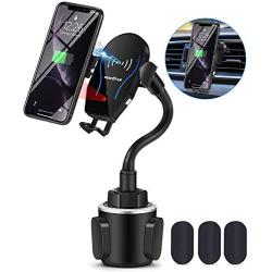 WALOTAR Wireless Car Charger-Cup Phone Holder Mount,Automatic Infrared Smart Sensor Clamping Qi 10W 7.5W Fast Universal Adjustable Cell Phone Wireless Charging Air Vent Cradle