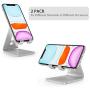 OMOTON [2 Pack] Cell Phone Stand Phone Holder for Desk, Desktop Cell Phone Stand Compatible for All iPhone and Android Smartphone (Silver)