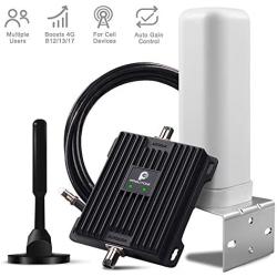 Cell Phone Signal Booster for RV, Motorhome, Truck, Bus, Boat or Small House - Band 12/13/17 700MHz Cellular Repeater Boosts 4G LTE Data & Volte Signal Amplifier for Verizon AT&T in RV