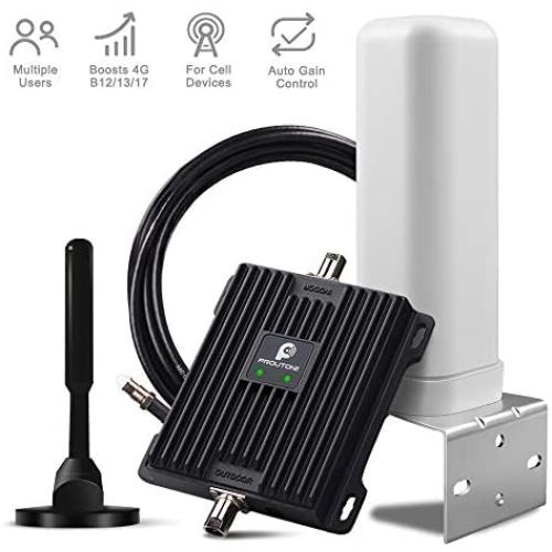 Cell Phone Signal Booster for RV, Motorhome, Truck, Bus, Boat or Small House - Band 12/13/17 700MHz Cellular Repeater Boosts 4G LTE Data & Volte Signal Amplifier for Verizon AT&T in RV