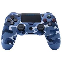 RONSHIN Wireless Controller, for PS4/Slim Controller Bluetooth 4.0 Mobile Gamepad with Light Bar Blue Camouflage Gifts for Boys