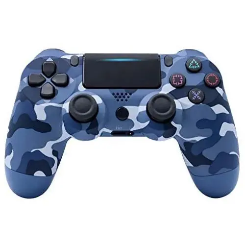 RONSHIN Wireless Controller, for PS4/Slim Controller Bluetooth 4.0 Mobile Gamepad with Light Bar Blue Camouflage Gifts for Boys