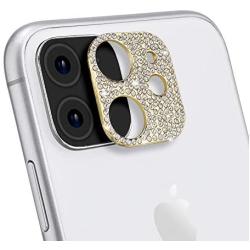 Bling Camera Lens Protector for iPhone 11, ICARERSPACE Diamond Camera Lens Cover Sticker Protector - Gold