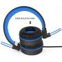 Elecder i37 Kids Headphones Children Girls Boys Teens Foldable Adjustable On Ear Headphones 3.5mm Jack Compatible iPad Cellphones Computer MP3/4 Kindle Airplane School Tablet Black/Blue
